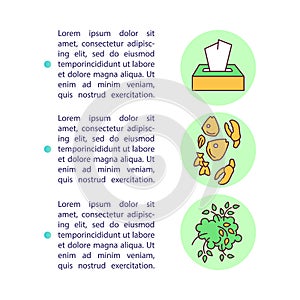 Types of organics waste concept icon with text