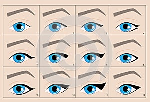 Types of permanent makeup eyeliner arrow