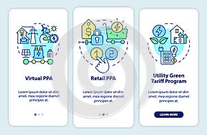 Types of PPA onboarding mobile app screen photo