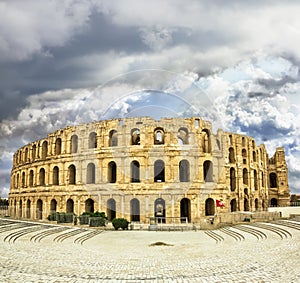 Types of Roman amphitheatre in the city of El JEM in Tunisia