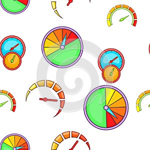 Types of speedometers pattern, cartoon style