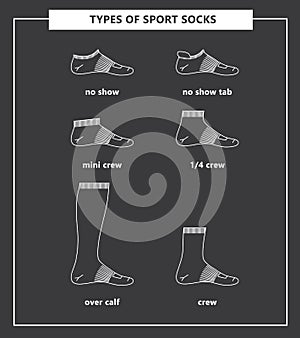 Types of sport socks set