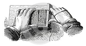 Typesetting antique engraving