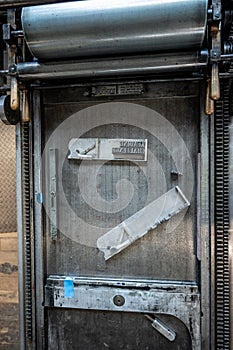 Typesetting on a letterpress press bed