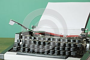 Typewriter with blank page