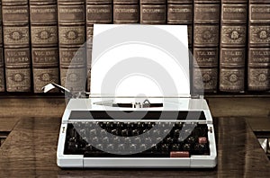 Typewriter with blank sheet