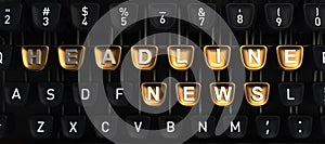 Typewriter with HEADLINE NEWS buttons