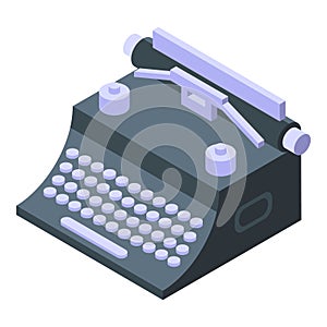 Typewriter icon isometric vector. Book publication