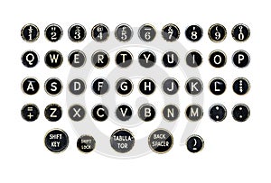 Typewriter Key Alphabet