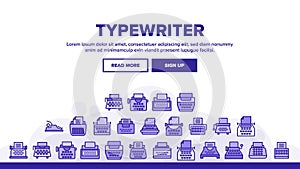 Typewriter Landing Header Vector