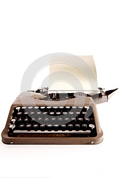 Typewriter letter and bow ribbon cover is open