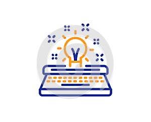 Typewriter line icon. Creativity sign. Vector