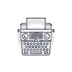 typewriter line icon on white