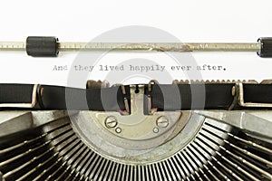 Typewriter and they lived happily photo