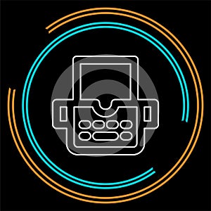 Typewriter machine icon - type letter machine