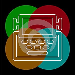 Typewriter machine icon - type letter machine