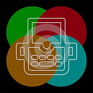 Typewriter machine icon - type letter machine