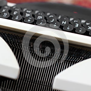 Typewriter on the old table