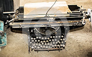 The typewriter is old. Vintage typewriters, vintage typewriter. photo