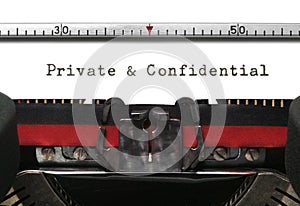 Typewriter Private and Confidential