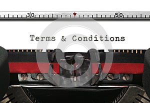 Typewriter Terms & Conditions photo