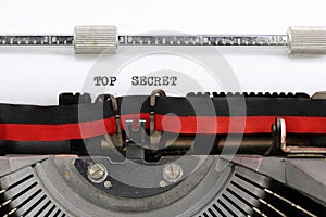 Typewriter the text TOP SECRET