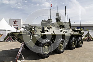 TYPHOON-M combat anti-sabotage vehicle at the exhibition of the International Military-Technical Forum `Army-2022`.