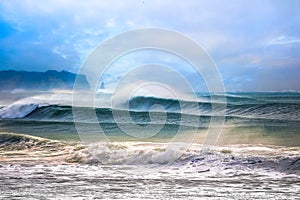 Japan Surf , Typhoon wave breaking at Hebara Beach photo