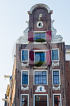 Typical 17th century Amsterdam canal house, Kloveniersburgwal, Amsterdam