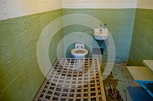 Typical Alcatraz jail cell. Alcatraz island. San Francisco, USA