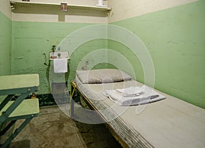 Typical Alcatraz jail cell. Alcatraz island. San Francisco, USA