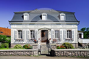 Typical alsacien house in small village, Bas-Rhin