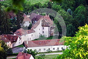 Typical alsacien house in small village, Bas-Rhin