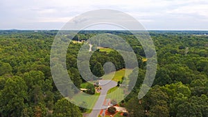 Typical american country subdivision neighborhood aerial