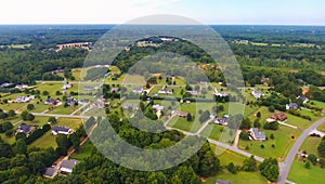 Typical american country subdivision neighborhood aerial