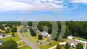 Typical american country subdivision neighborhood aerial