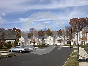 Typical american houses in village near Princeton