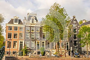 Typical Amsterdam Houses on the Canal Quay