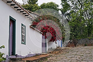 Typical ancient street in Tiradentes, Brazil