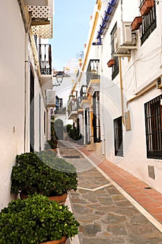 Typical Andalucia Spain old town village whitewashed houses