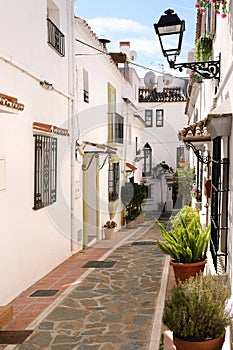 Typical Andalucia Spain old village traditional whitewashed houses