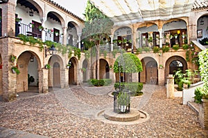 Typical andalusian mudejar courtyard Spain.