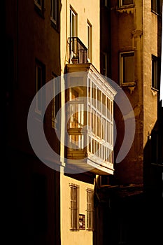 Typical antique european balcony.