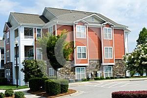 Typical apartment building in suburban area