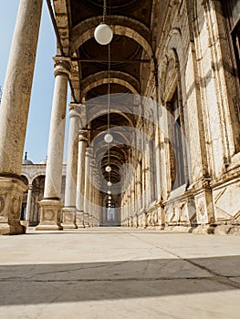 A typical arabic colonnade, portico or peristyle of a mosque in cairo II