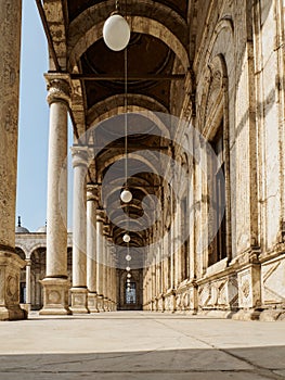 A typical arabic colonnade, portico or peristyle of a mosque I