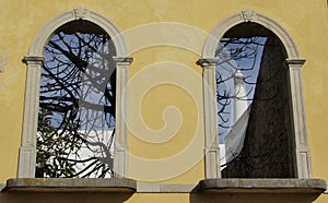 Typical arabic style window in Tavira, Algarve - Portugal