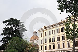 Typical architectures in the Trastevere district in Rome, Italy