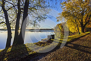 Typical autumn landscape in Trebonsko region in Southern Bohemia, Czech Republic