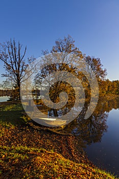 Typical autumn landscape in Trebonsko region in Southern Bohemia, Czech Republic